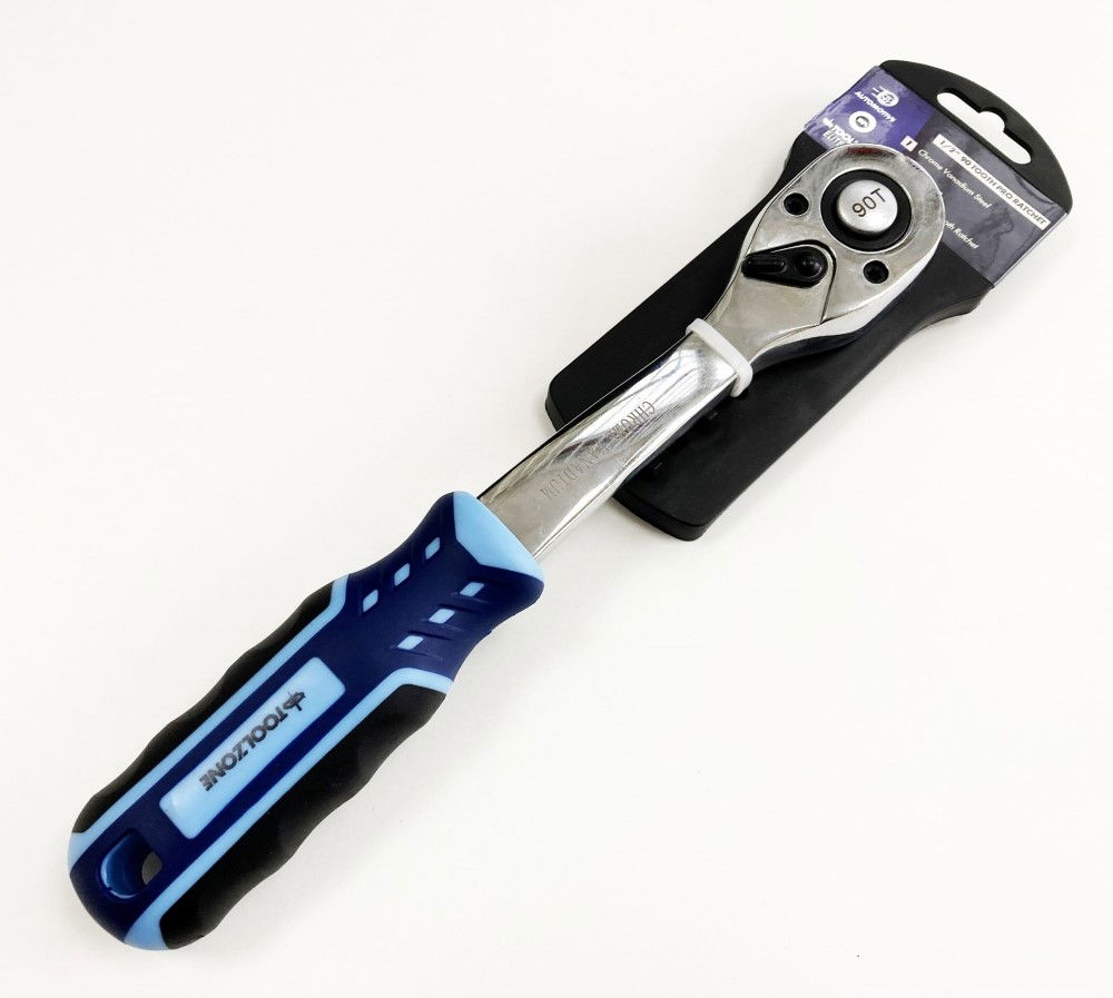 RATCHET HANDLE 1/2 DRIVE 90 TEETH 3 COLOUR CRV - TOOLZONE KDPSS232 thumbnail 4