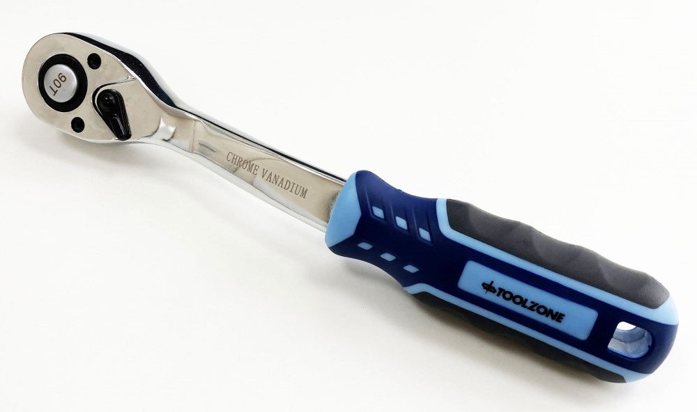 RATCHET HANDLE 1/2 DRIVE 90 TEETH 3 COLOUR CRV - TOOLZONE KDPSS232 thumbnail 7