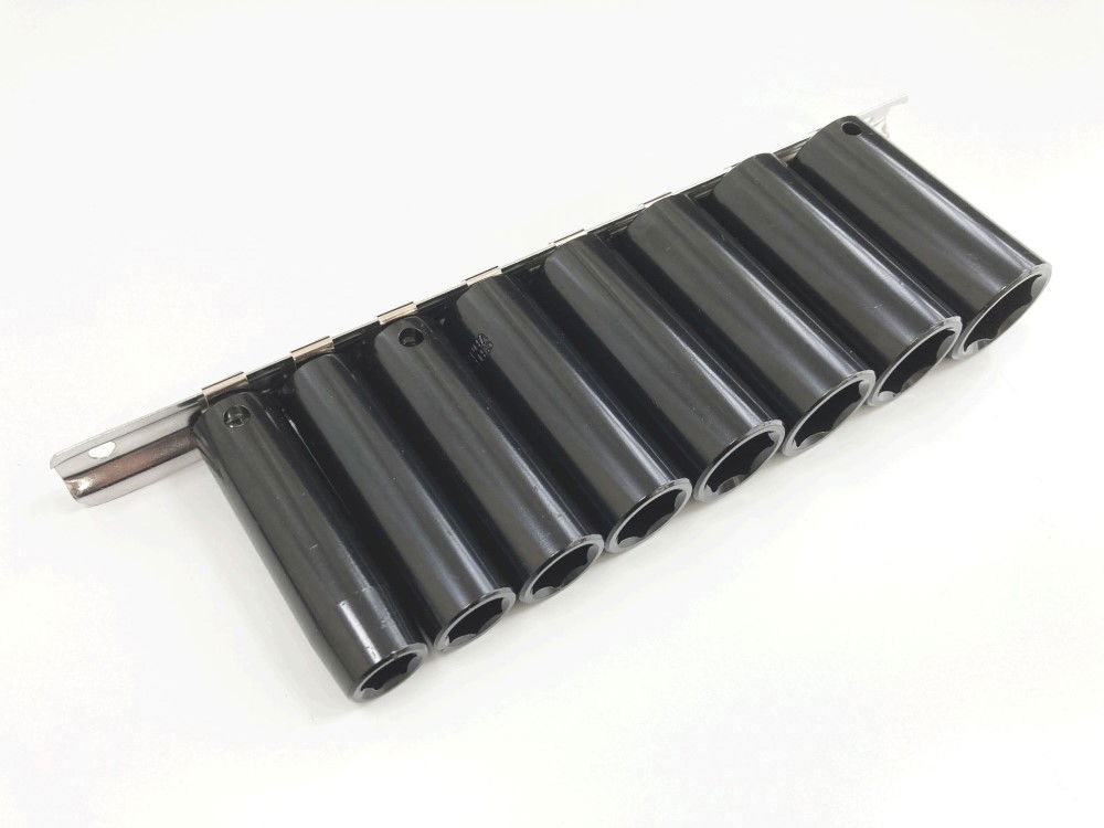 IMPACT SOCKET SET DEEP 3/8 DRIVE AF 8 PIECES 3/8-13/16 CRV BLACK FINISH - TOOLZONE KDPSS233 thumbnail 4