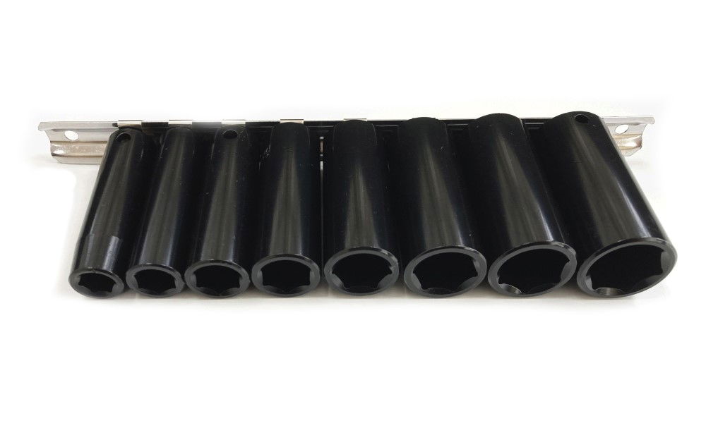 IMPACT SOCKET SET DEEP 3/8 DRIVE AF 8 PIECES 3/8-13/16 CRV BLACK FINISH - TOOLZONE KDPSS233 thumbnail 5