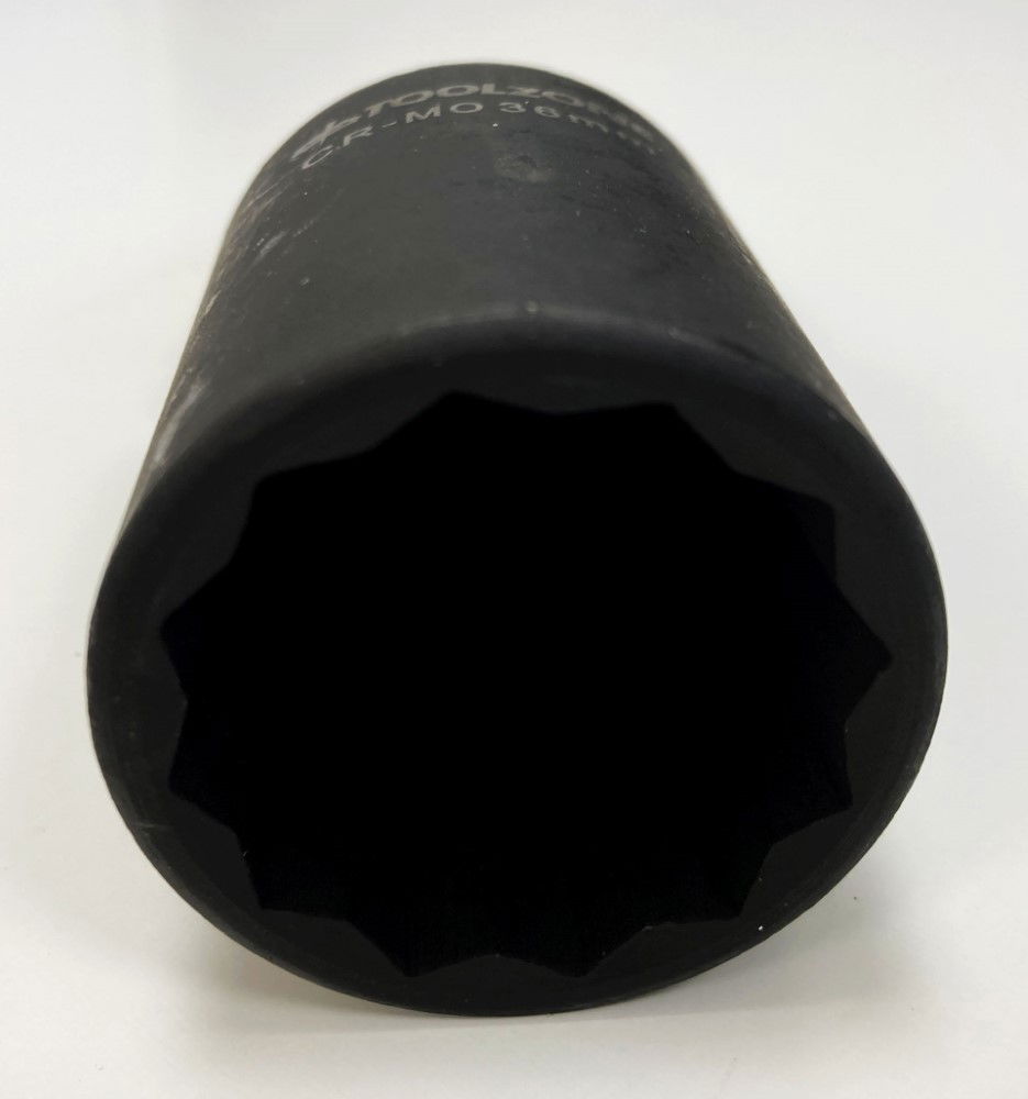 IMPACT SOCKET DEEP 1/2 DRIVE 36mm 12 POINT CR-MO 80mm BLACK PHOSPHATE - TOOLZONE KDPSS234 thumbnail 4