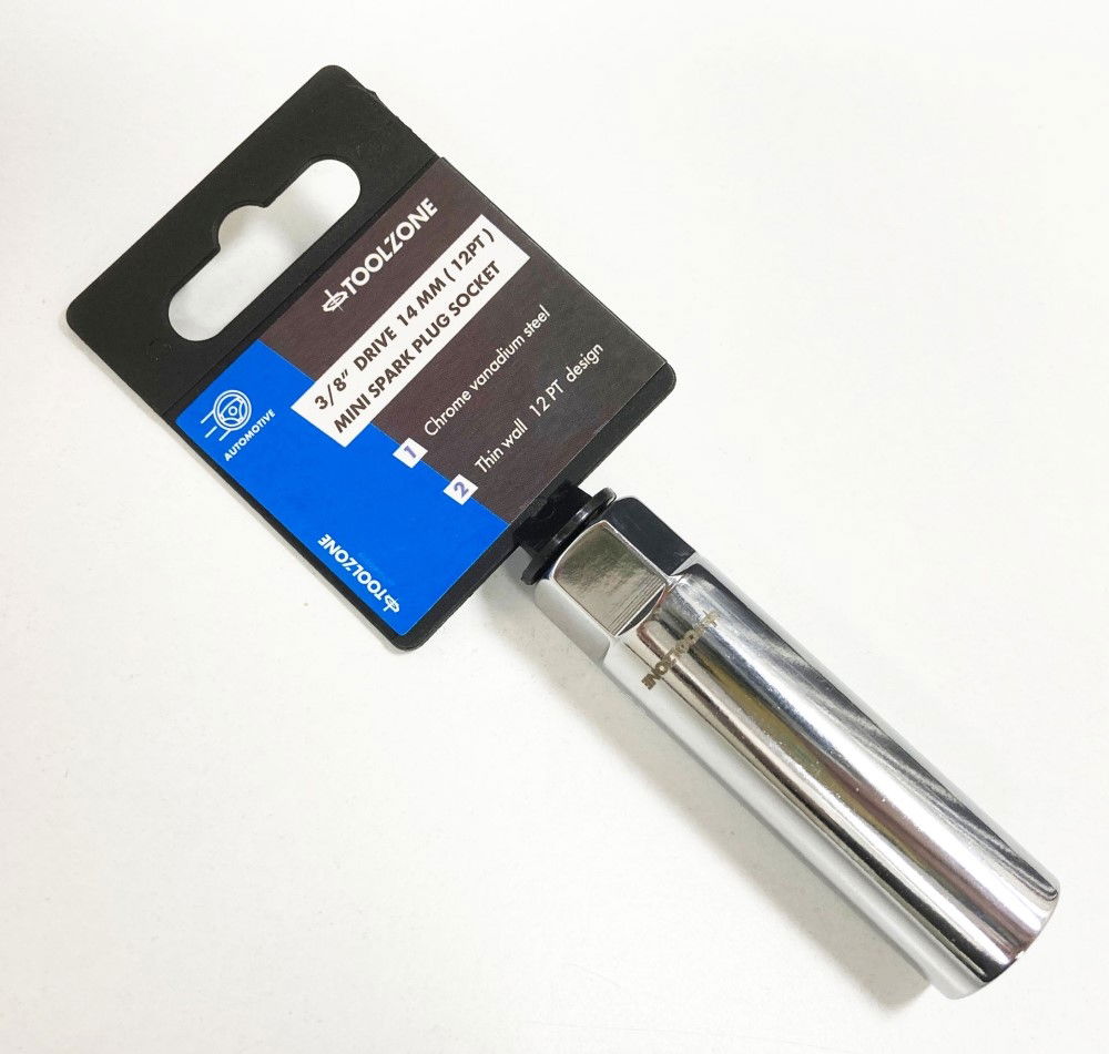 SPARK PLUG SOCKET 3/8 DRIVE 14mm THIN WALL 12 POINT CRV - TOOLZONE KDPSS237 thumbnail 3