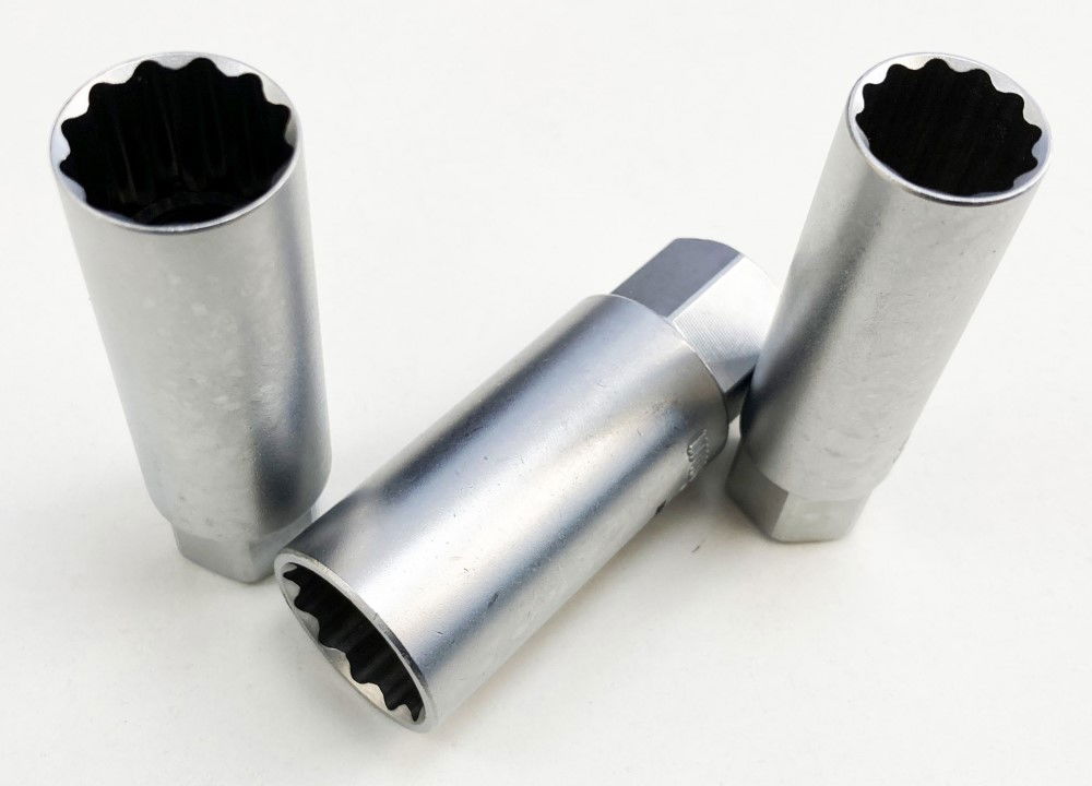 SPARK PLUG SOCKET SET 3/8 DRIVE 3 PIECES 14mm 16mm 18mm THIN WALL SATIN FINISH - TOOLZONE KDPSS242 thumbnail 7