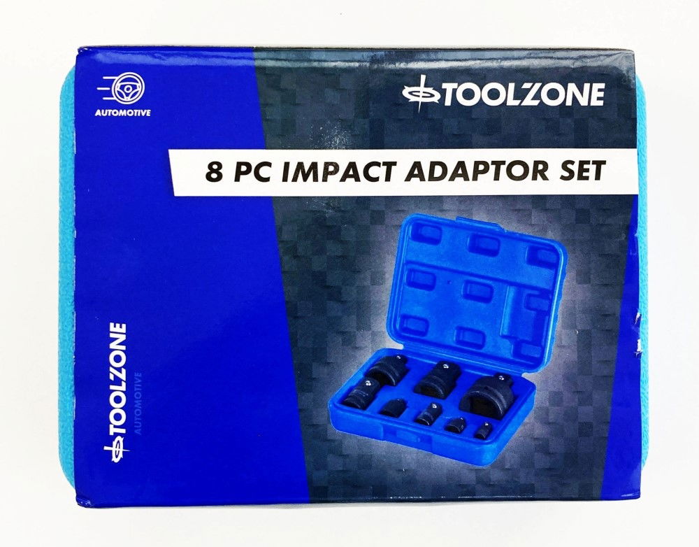 IMPACT ADAPTOR SET 8 PIECES 1/4 TO 1 DRIVE IN BLOW MOLD CASE - TOOLZONE KDPSS243 thumbnail 4