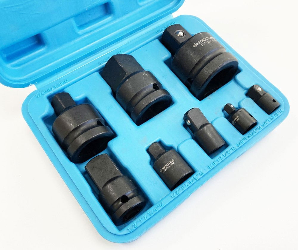 IMPACT ADAPTOR SET 8 PIECES 1/4 TO 1 DRIVE IN BLOW MOLD CASE - TOOLZONE KDPSS243 thumbnail 9