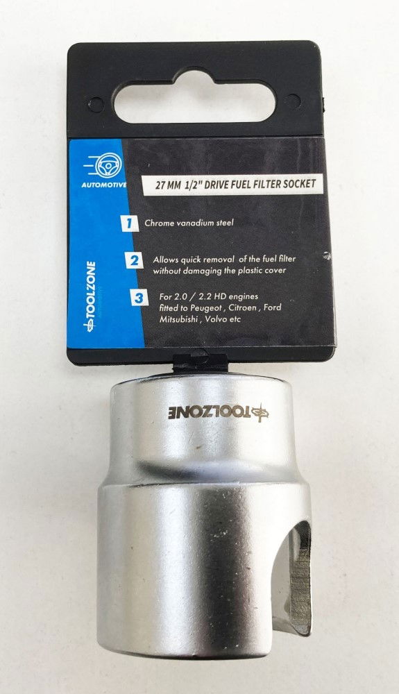 FUEL FILTER SOCKET 27mm 1/2 DRIVE CHROME VANADIUM STEEL - TOOLZONE KDPSS246 thumbnail 2