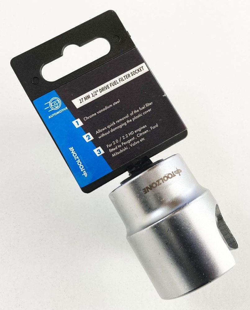 FUEL FILTER SOCKET 27mm 1/2 DRIVE CHROME VANADIUM STEEL - TOOLZONE KDPSS246 thumbnail 3