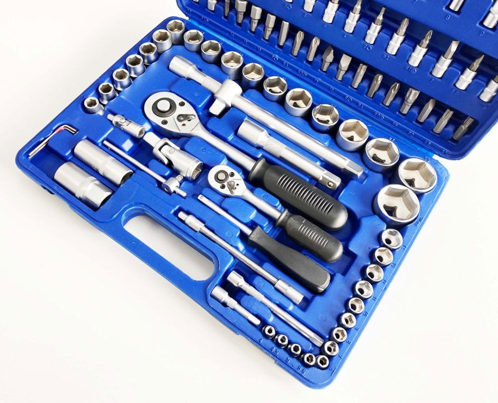 SOCKET SET 94 PIECES CARBON STEEL 1/2 AND 1/4 DRIVE SATIN FINISH IN CASE - TOOLZONE KDPSS247 thumbnail 2
