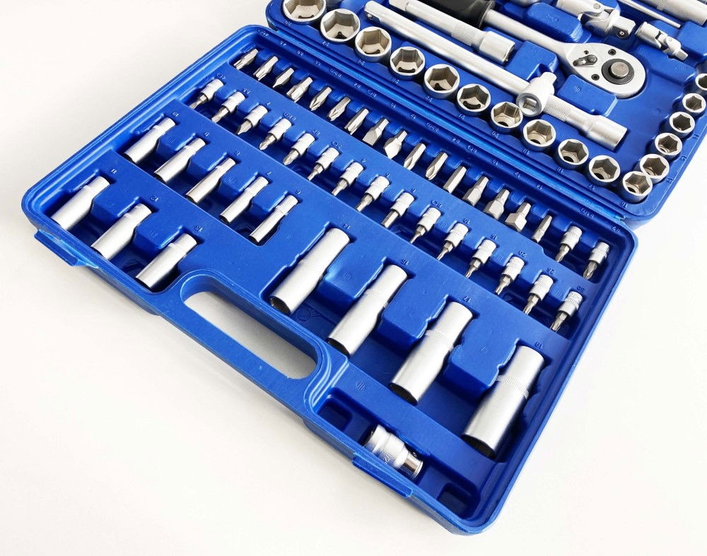 SOCKET SET 94 PIECES CARBON STEEL 1/2 AND 1/4 DRIVE SATIN FINISH IN CASE - TOOLZONE KDPSS247 thumbnail 3