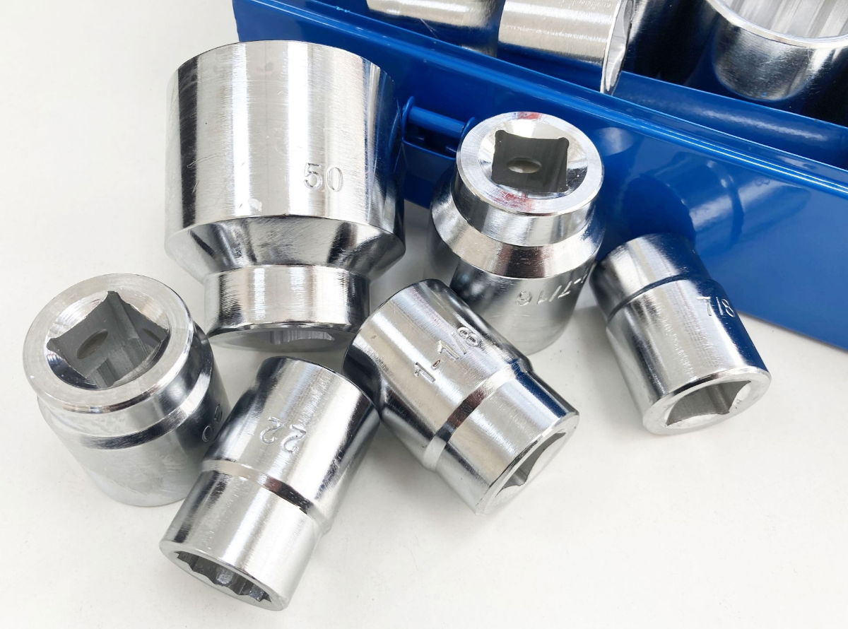 SOCKET SET 27 PIECES 3/4 DRIVE METRIC AND AF 12 POINT IN METAL CASE - TOOLZONE KDPSS259 thumbnail 7