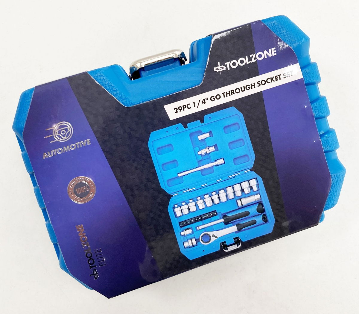 GO THROUGH SOCKET SET 29 PIECES 1/4 DRIVE WITH BITS IN STORAGE CASE - TOOLZONE KDPSS261 thumbnail 3