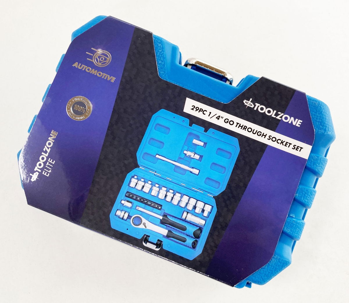 GO THROUGH SOCKET SET 29 PIECES 1/4 DRIVE WITH BITS IN STORAGE CASE - TOOLZONE KDPSS261 thumbnail 4