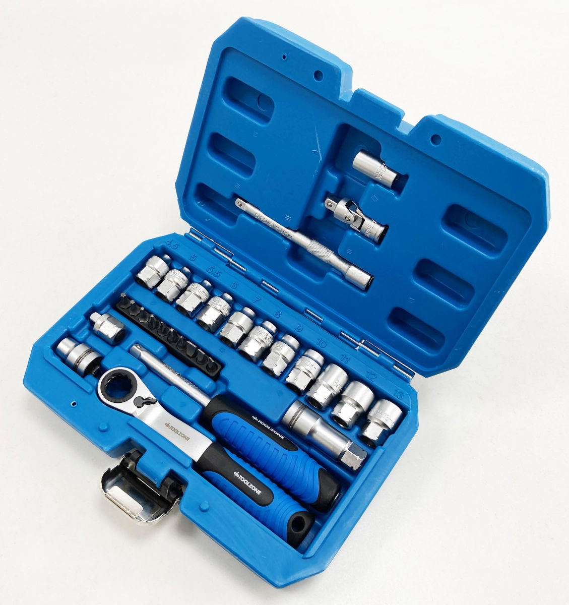 GO THROUGH SOCKET SET 29 PIECES 1/4 DRIVE WITH BITS IN STORAGE CASE - TOOLZONE KDPSS261 thumbnail 7