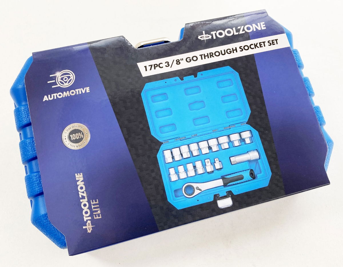 GO THROUGH SOCKET SET 17 PIECES 3/8 AND 1/2 DRIVE 10mm-24mm IN CASE - TOOLZONE KDPSS262 thumbnail 3