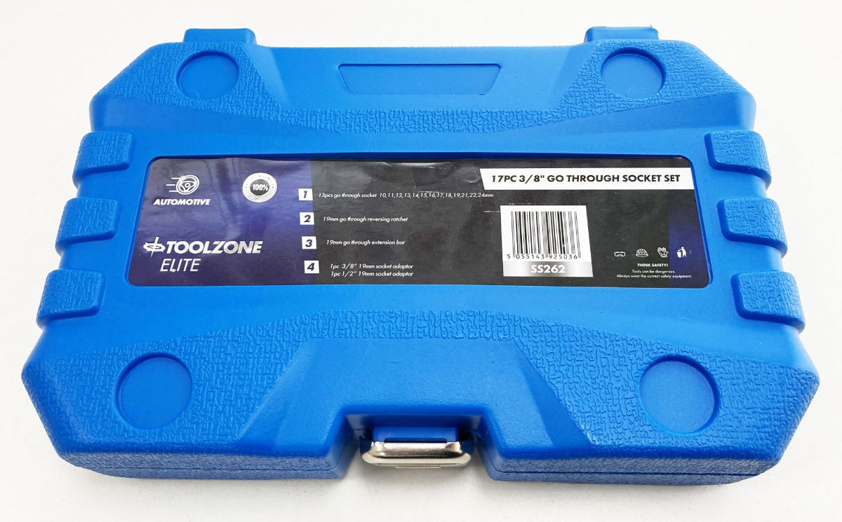 GO THROUGH SOCKET SET 17 PIECES 3/8 AND 1/2 DRIVE 10mm-24mm IN CASE - TOOLZONE KDPSS262 thumbnail 5