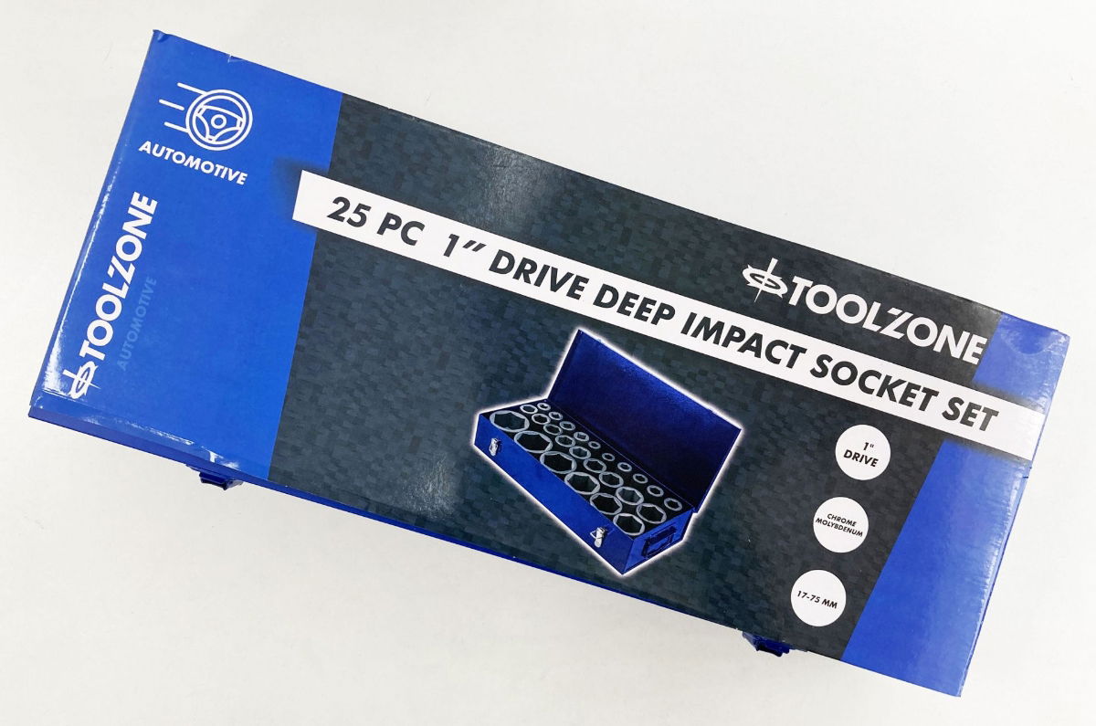 DEEP IMPACT SOCKET SET 25 PIECES 1 DRIVE 17mm-75mm CHROME MOLYBDENUM - TOOLZONE KDPSS263 thumbnail 4