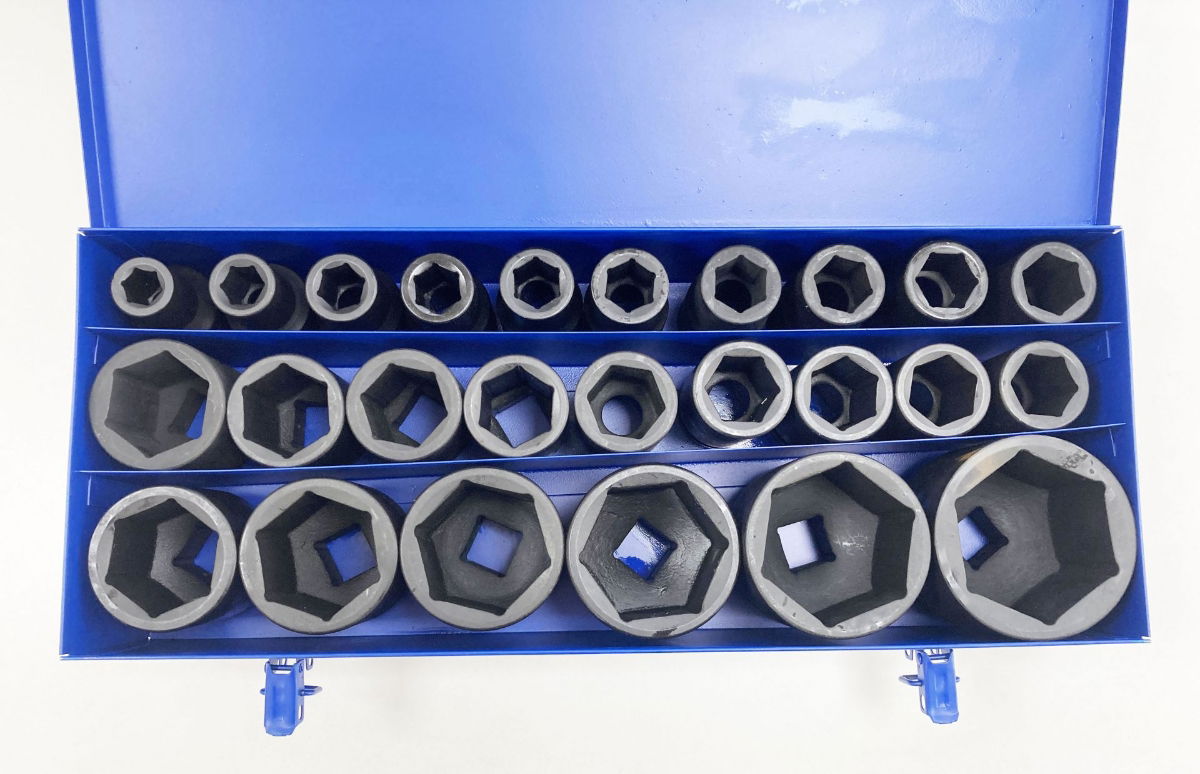 DEEP IMPACT SOCKET SET 25 PIECES 1 DRIVE 17mm-75mm CHROME MOLYBDENUM - TOOLZONE KDPSS263 thumbnail 6
