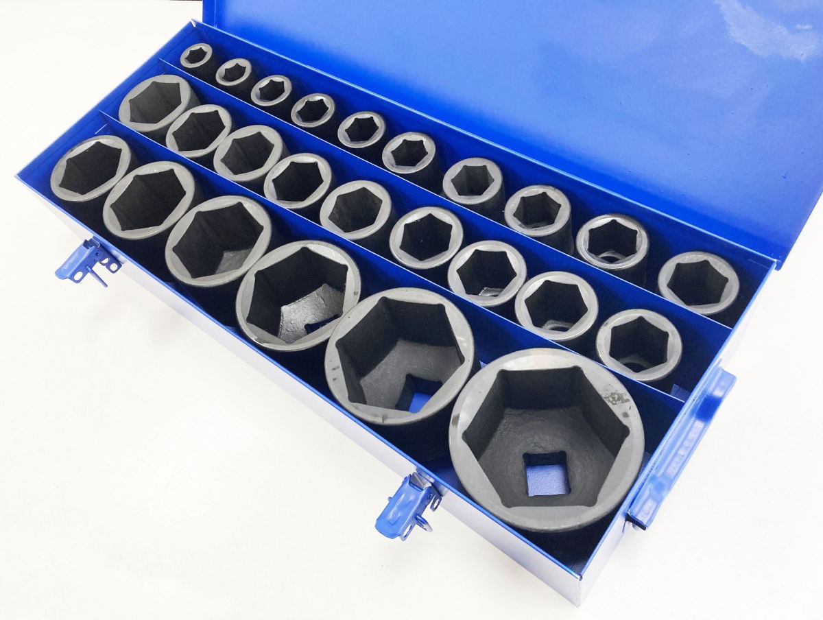 DEEP IMPACT SOCKET SET 25 PIECES 1 DRIVE 17mm-75mm CHROME MOLYBDENUM - TOOLZONE KDPSS263 thumbnail 7