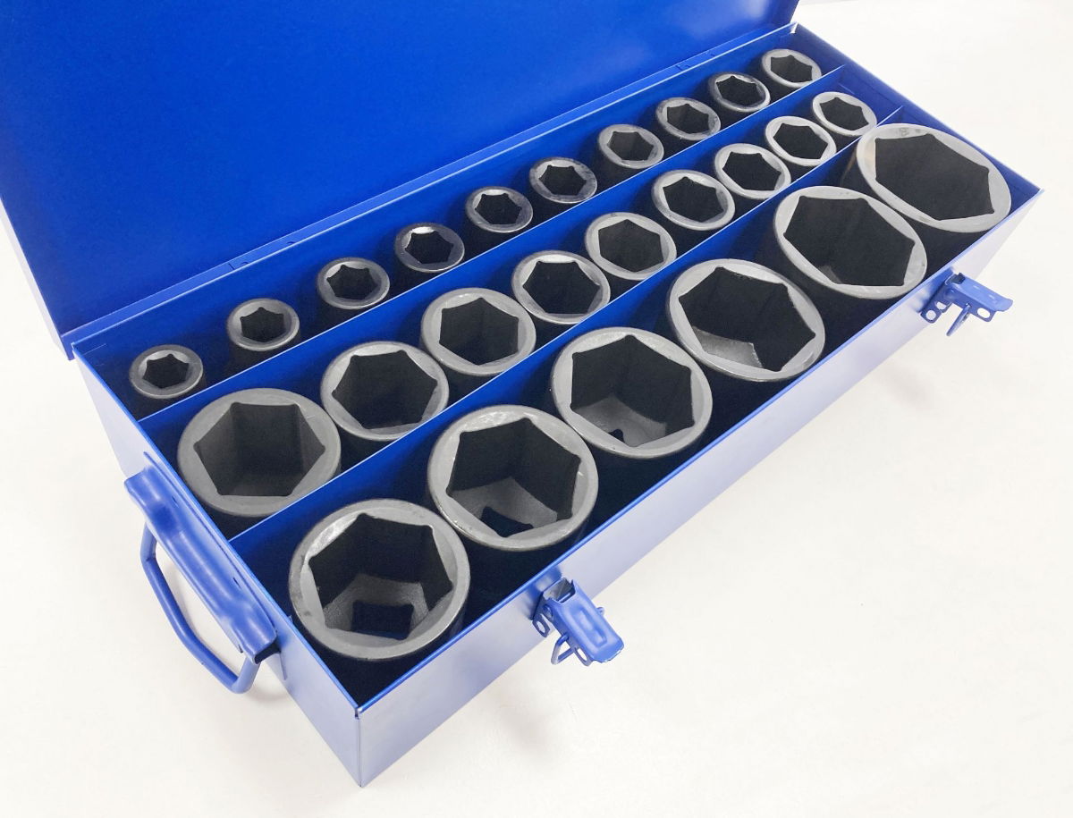 DEEP IMPACT SOCKET SET 25 PIECES 1 DRIVE 17mm-75mm CHROME MOLYBDENUM - TOOLZONE KDPSS263 thumbnail 8