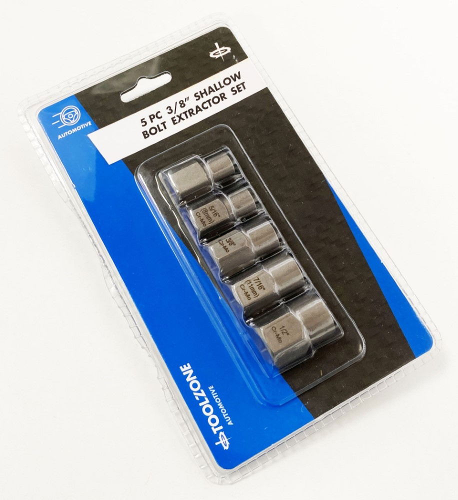 SHALLOW BOLT EXTRACTOR SET 5 PIECES 3/8 DRIVE 6mm-12.7mm CHROME MOLYBDENUM - TOOLZONE KDPSS288 thumbnail 3
