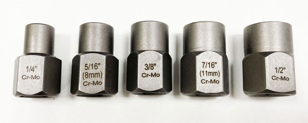 SHALLOW BOLT EXTRACTOR SET 5 PIECES 3/8 DRIVE 6mm-12.7mm CHROME MOLYBDENUM - TOOLZONE KDPSS288 thumbnail 4
