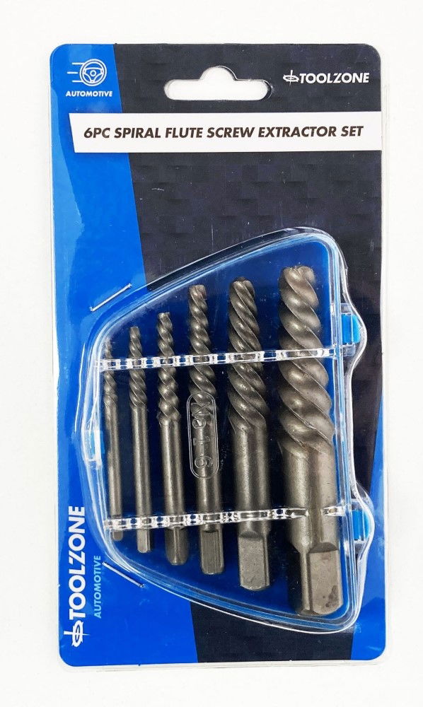 SPIRAL FLUTE SCREW EXTRACTOR SET 6 PIECES M3-M25 CHROME MOLYBDENUM - TOOLZONE KDPSS289 thumbnail 2