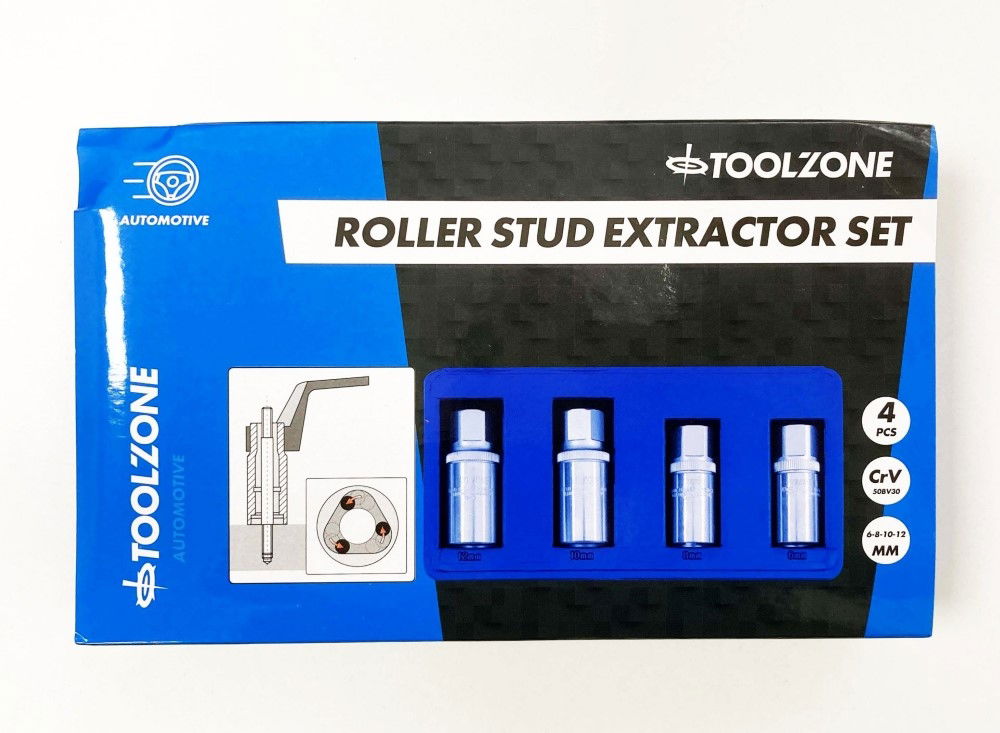 STUD EXTRACTOR SET 4 PIECES 1/2 DRIVE 6mm-12mm - TOOLZONE KDPSS292 thumbnail 2