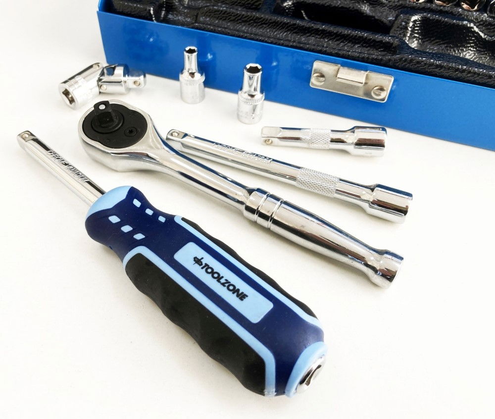 SOCKET SET 24 PIECES 1/4 DRIVE CRV POLISHED 4mm-13mm - TOOLZONE KDPSS300 thumbnail 6