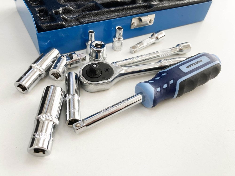 SOCKET SET 24 PIECES 1/4 DRIVE CRV POLISHED 4mm-13mm - TOOLZONE KDPSS300 thumbnail 7