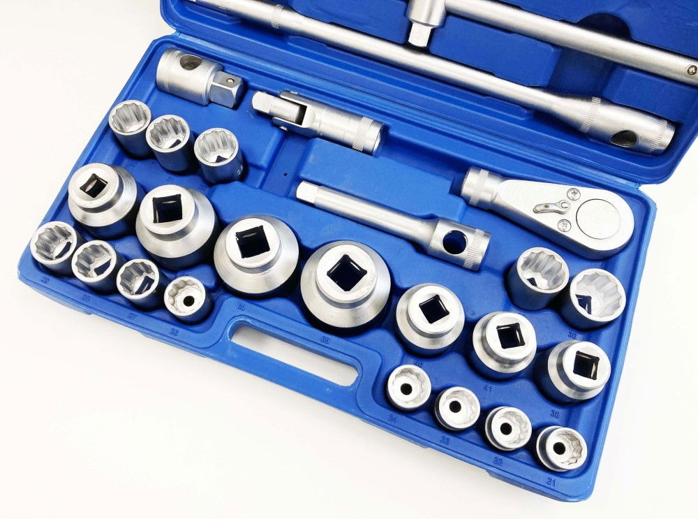 SOCKET SET 26 PIECES 3/4 AND 1 DRIVE 21mm-65mm CARBON STEEL - TOOLZONE KDPSS301 thumbnail 7