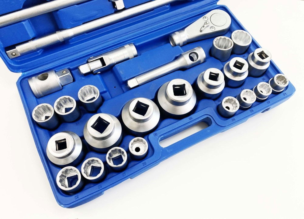 SOCKET SET 26 PIECES 3/4 AND 1 DRIVE 21mm-65mm CARBON STEEL - TOOLZONE KDPSS301 thumbnail 8
