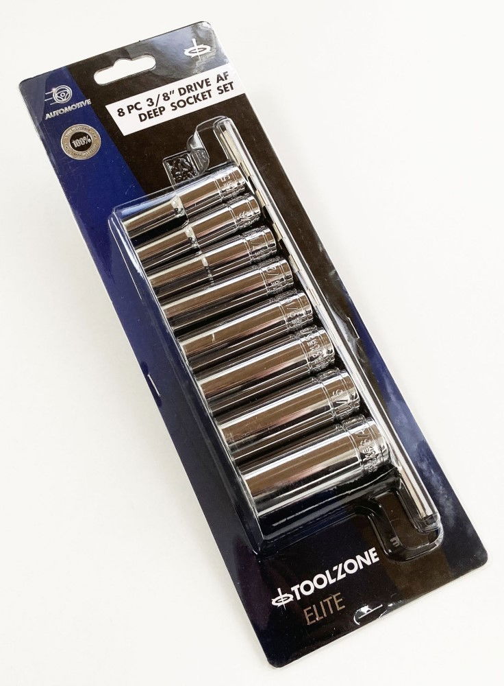 DEEP SOCKET SET 8 PIECES 3/8 DRIVE AF CRV 5/16-3/4 - TOOLZONE KDPSS303 thumbnail 3