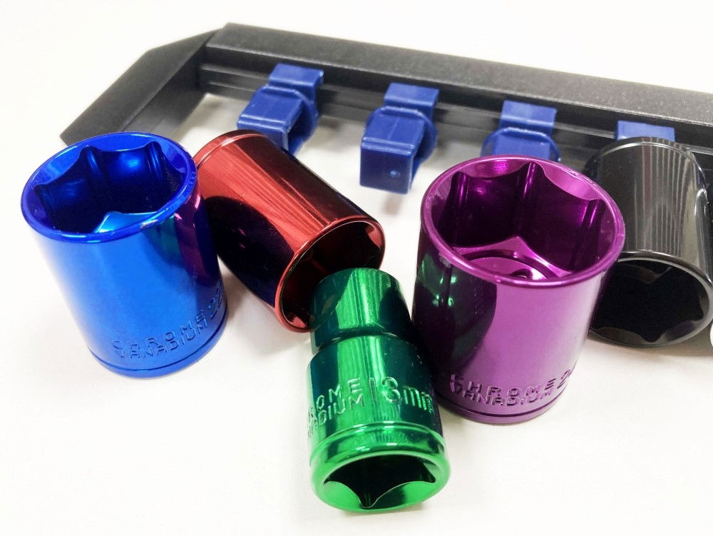 SOCKET SET 10 PIECES 1/2 DRIVE MM CRV COLOUR CODED 13mm-24mm - TOOLZONE KDPSS313 thumbnail 4