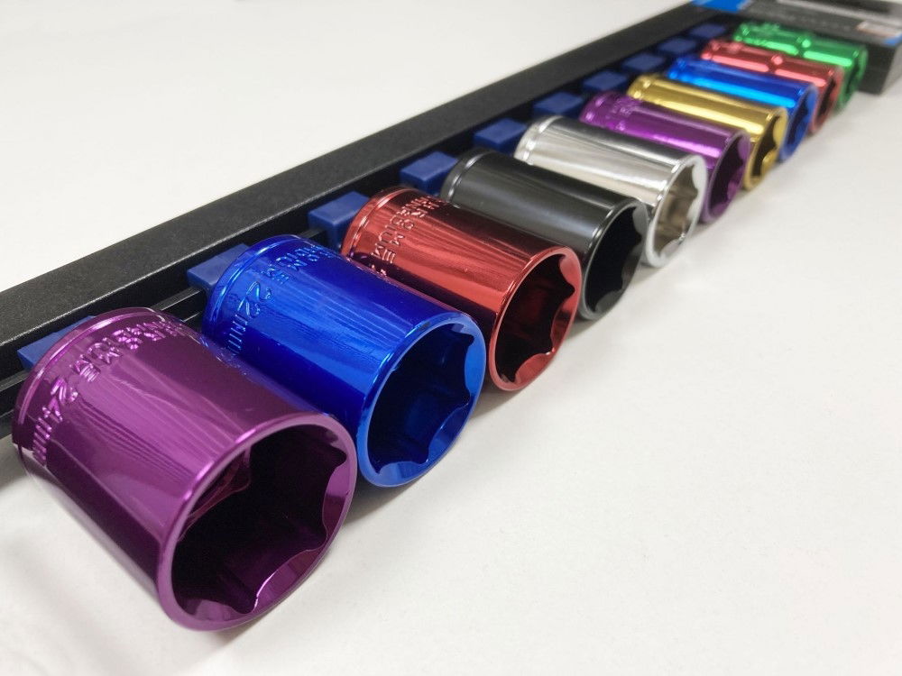 SOCKET SET 10 PIECES 1/2 DRIVE MM CRV COLOUR CODED 13mm-24mm - TOOLZONE KDPSS313 thumbnail 6