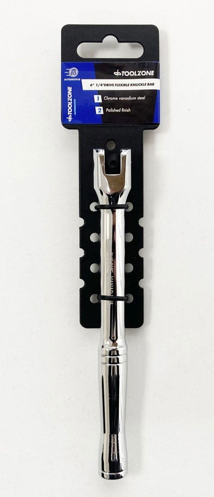 FLEXIBLE KNUCKLE BAR 1/4 DRIVE 150mm CRV - TOOLZONE KDPSS317 thumbnail 2