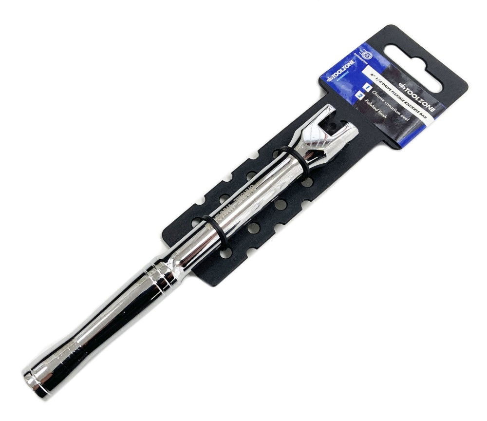 FLEXIBLE KNUCKLE BAR 1/4 DRIVE 150mm CRV - TOOLZONE KDPSS317 thumbnail 3