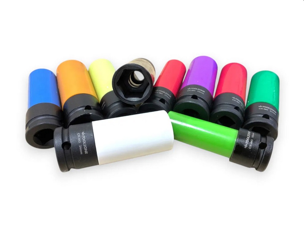 10PC 1/2 SLEEVED ALLOY WHEEL NUT SOCKET SET - TOOLZONE thumbnail 2