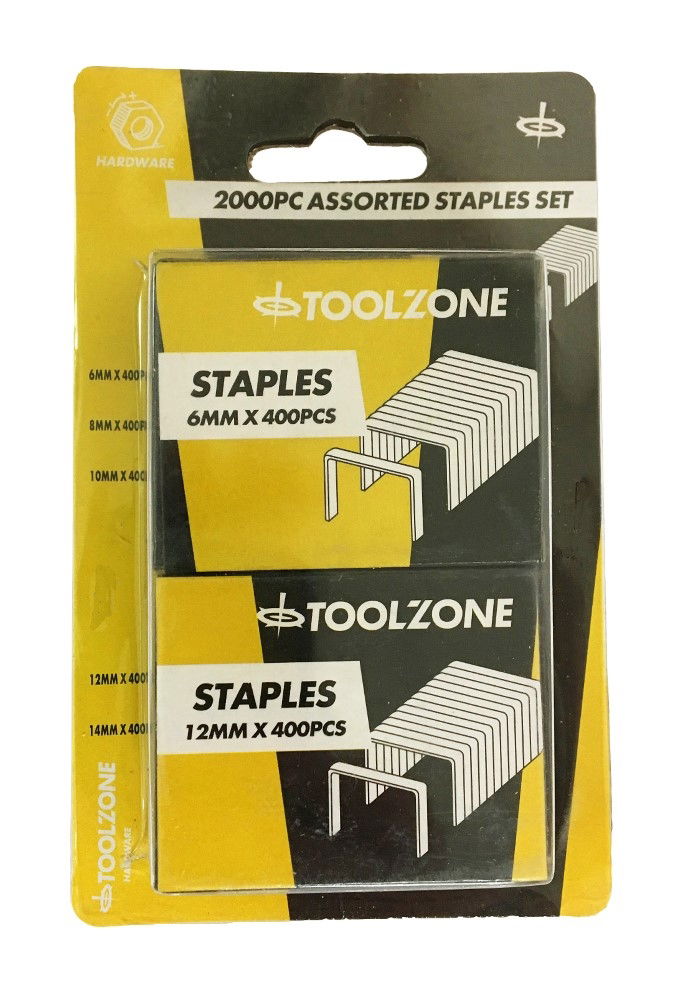 STAPLE SET 2000 PIECES 6mm-14mm FOR HD STAPLE GUN ST003 - TOOLZONE KDPST047 thumbnail 2