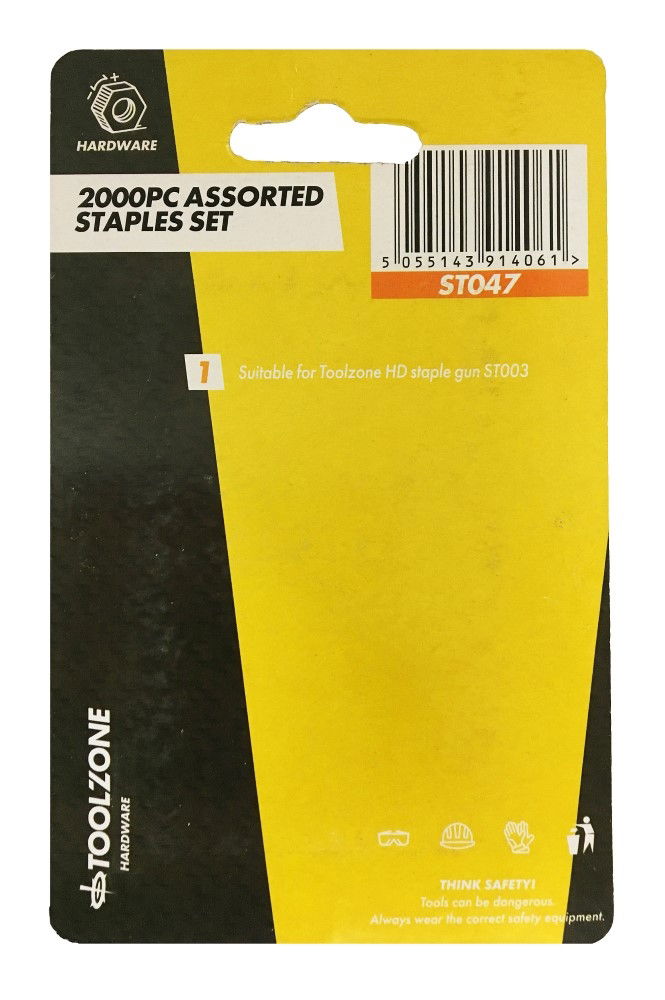 STAPLE SET 2000 PIECES 6mm-14mm FOR HD STAPLE GUN ST003 - TOOLZONE KDPST047 thumbnail 3