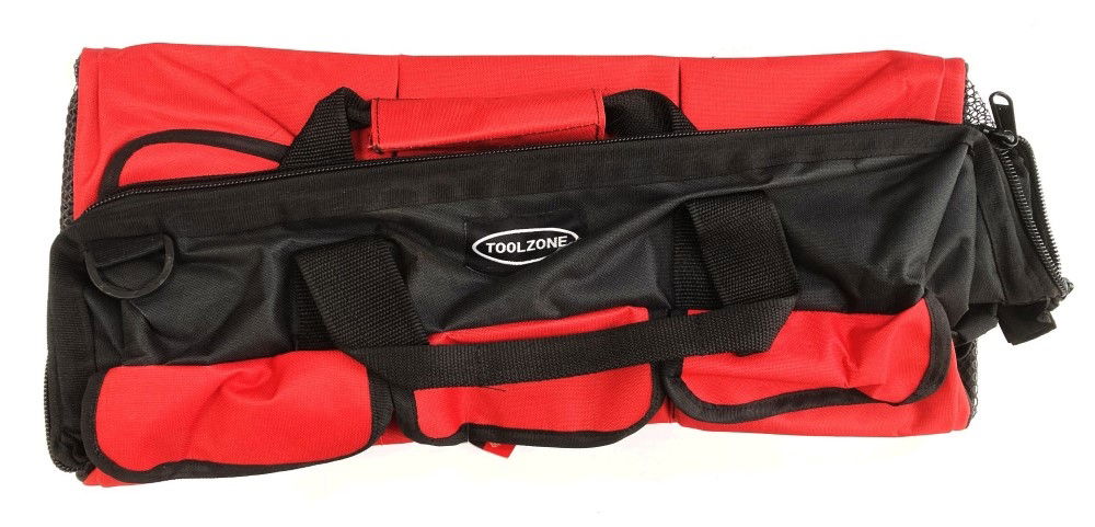 TOOL BAG 22 18 POCKETS HARD BASE NYLON WITH SHOULDER STRAP - TOOLZONE KDPTB016 thumbnail 2