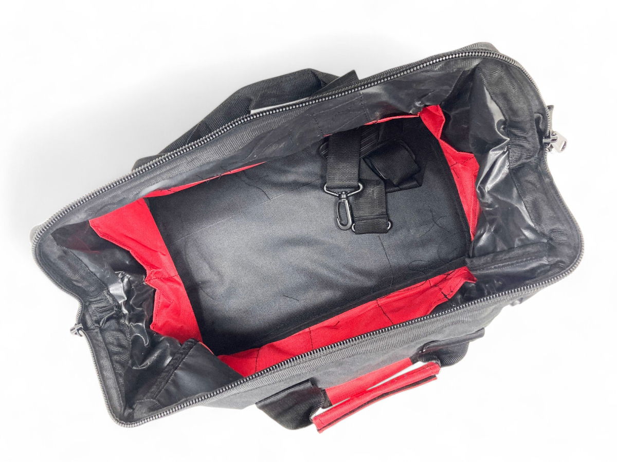 TOOL BAG 16 28 POCKETS HARD BASE NYLON RED AND BLACK - TOOLZONE KDPTB017 thumbnail 3