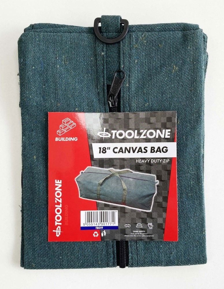 TOOLBAG 18 CANVAS ZIP CLOSURE WATER RESISTANT - TOOLZONE KDPTB019 thumbnail 2