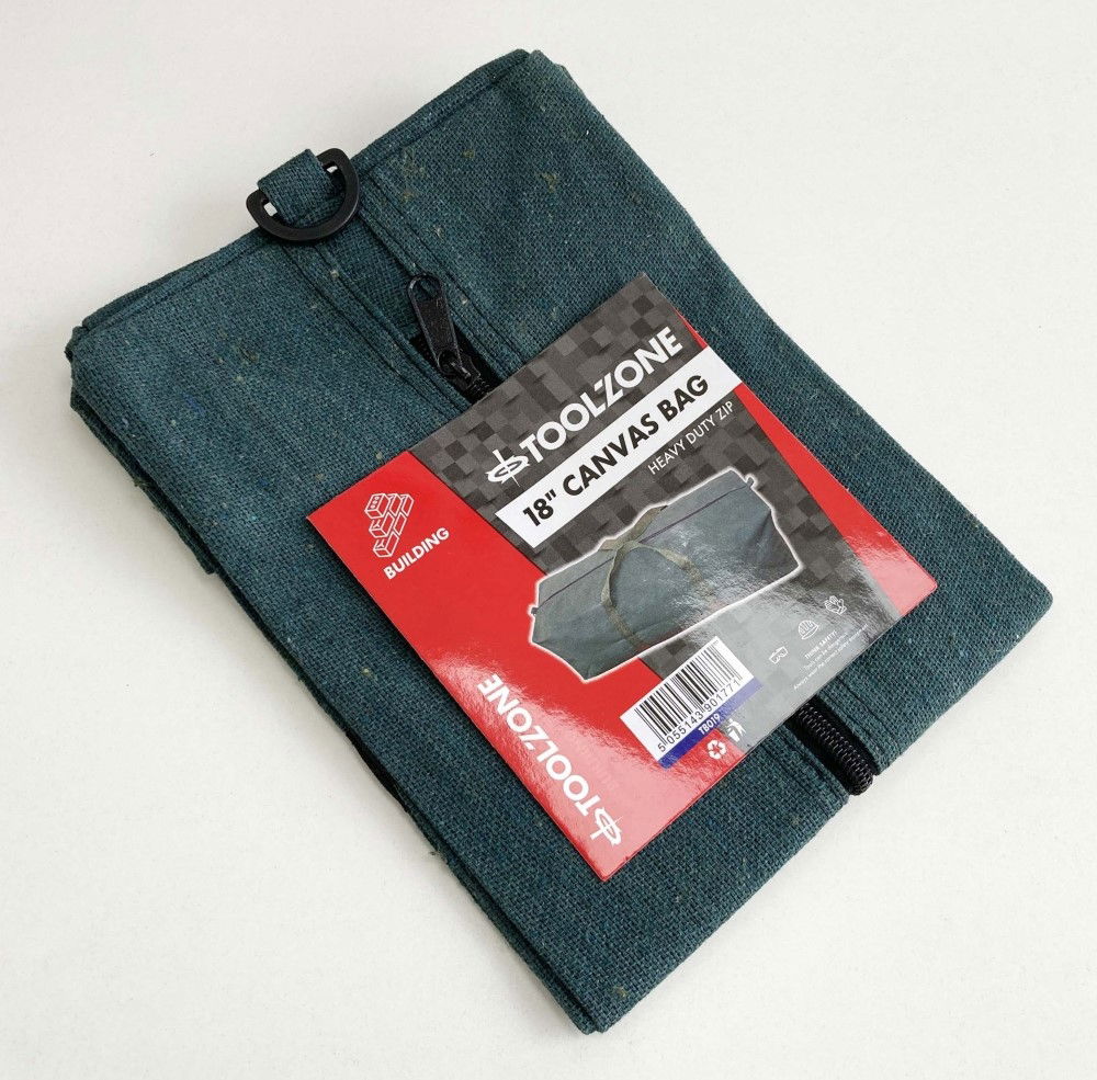 TOOLBAG 18 CANVAS ZIP CLOSURE WATER RESISTANT - TOOLZONE KDPTB019 thumbnail 3