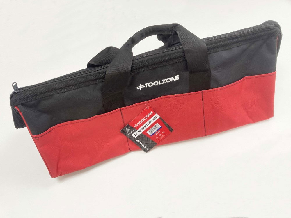 TOOLBAG 24 WIDE OPENING HEAVY DUTY NYLON WITH 6 EXTERNAL POCKETS - TOOLZONE KDPTB026 thumbnail 2