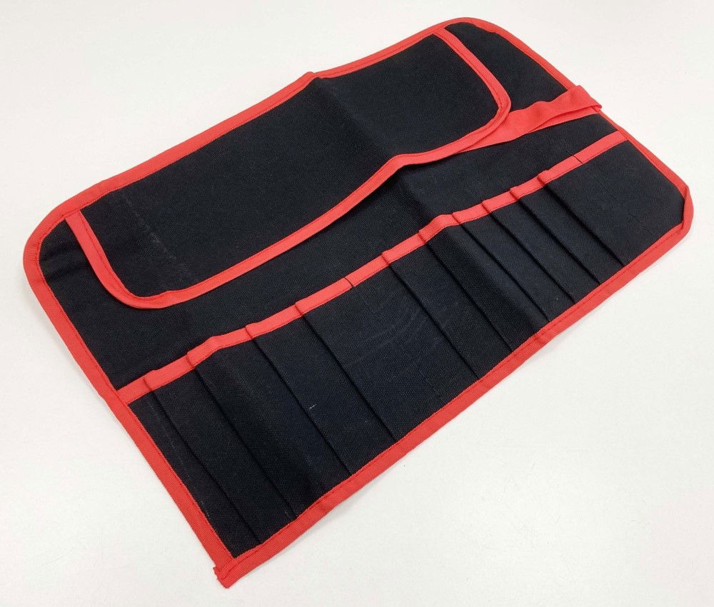 TOOL ROLL 12 POCKET CANVAS WATER RESISTANT 44x28cm RED AND BLACK - TOOLZONE KDPTB029 thumbnail 5