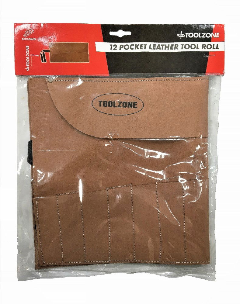 TOOL ROLL 12 POCKET SUEDE LEATHER 525x285mm - TOOLZONE KDPTB031 thumbnail 2