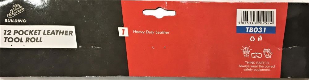 TOOL ROLL 12 POCKET SUEDE LEATHER 525x285mm - TOOLZONE KDPTB031 thumbnail 3
