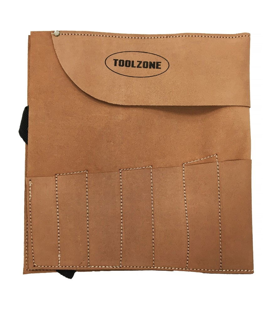 TOOL ROLL 12 POCKET SUEDE LEATHER 525x285mm - TOOLZONE KDPTB031 thumbnail 4