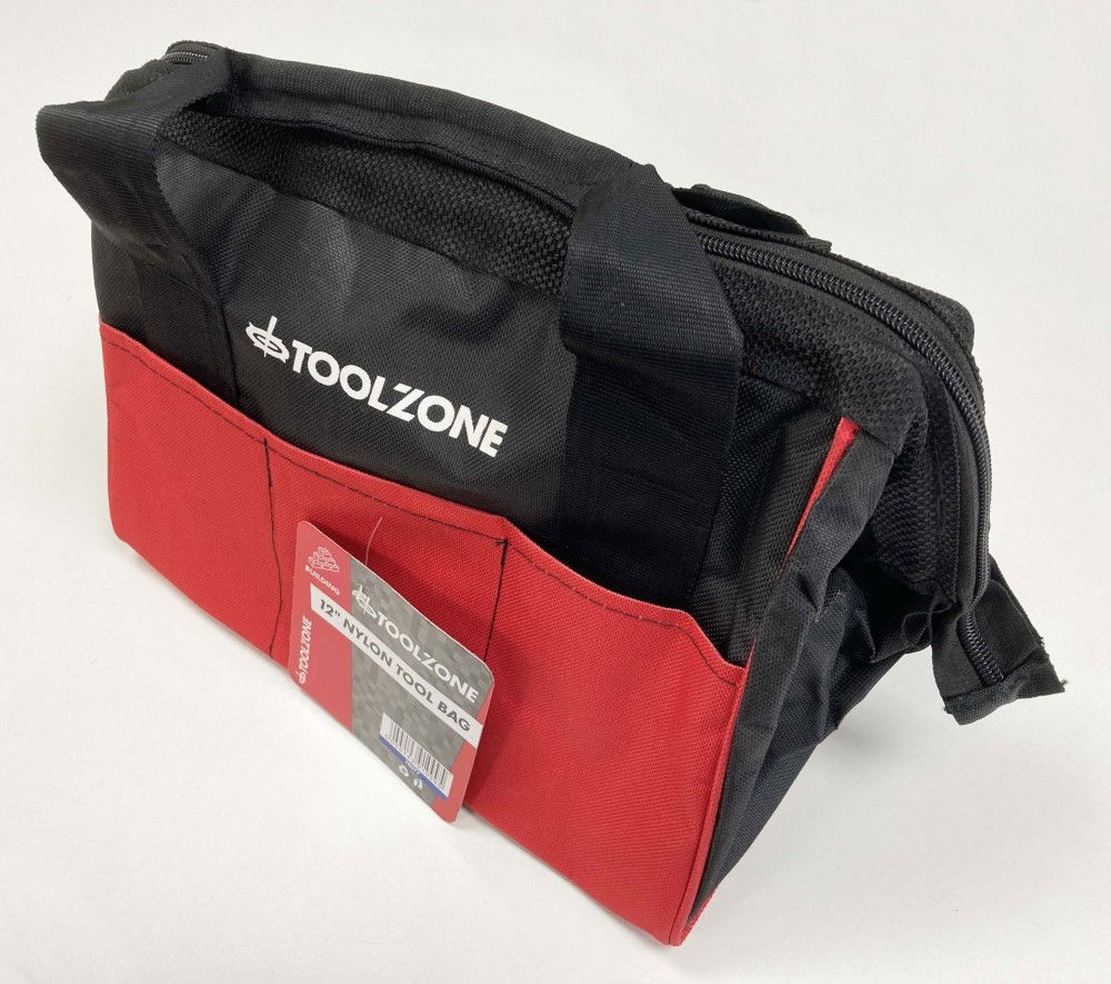 TOOLBAG WIDE OPENING 12 HEAVY DUTY NYLON WITH WIRE FRAME - TOOLZONE KDPTB077 thumbnail 3