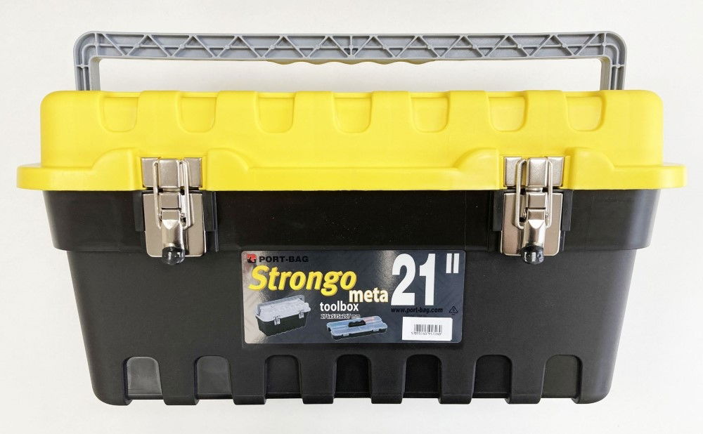 TOOLBOX STRONGO 21 HEAVY DUTY WITH METAL CLASPS AND CARRY TRAY - TOOLZONE KDPTB087 thumbnail 2